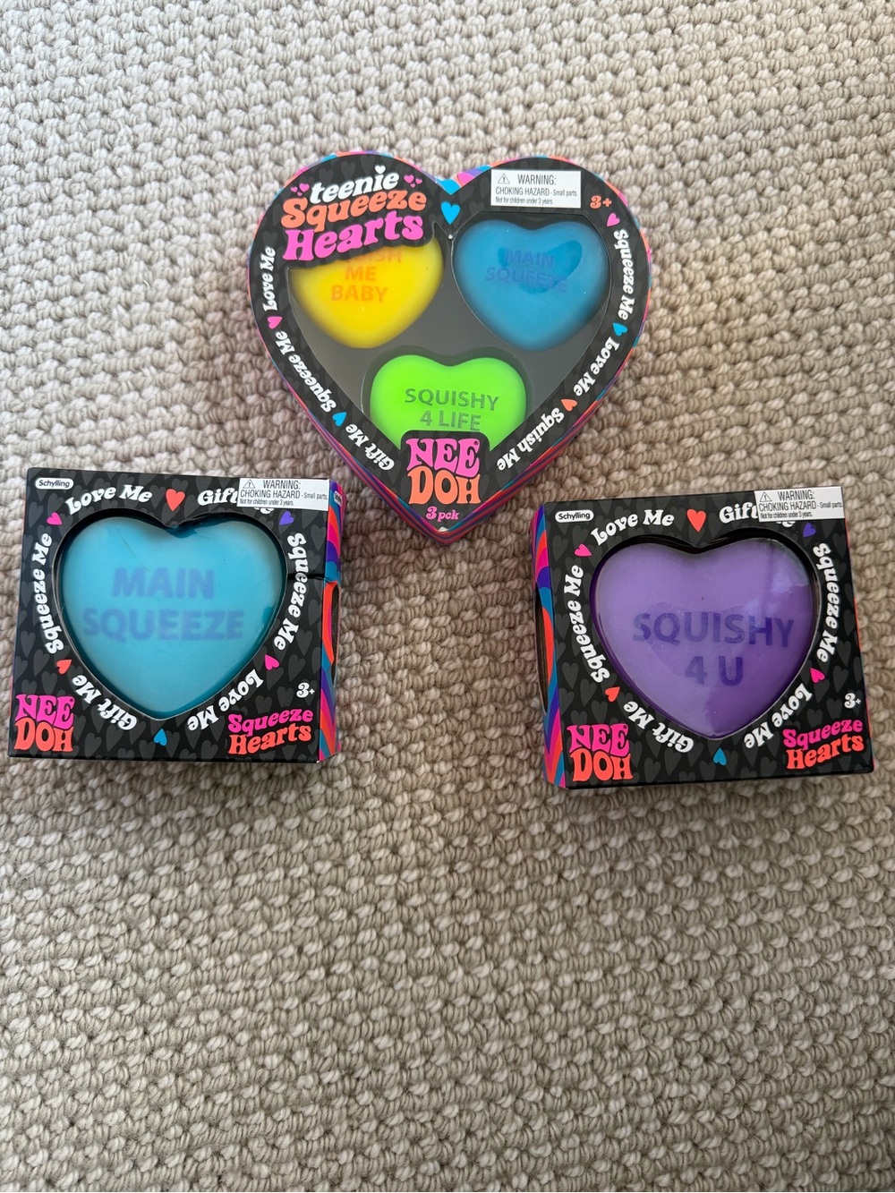 Rare NeeDoh Squeeze Hearts Multi-Color new and authentic!